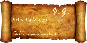 Vrba Györgyi névjegykártya