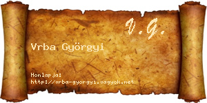 Vrba Györgyi névjegykártya